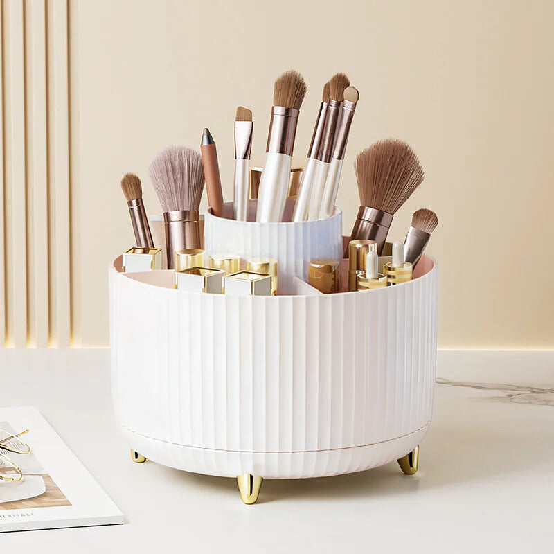 SpinGlam: Rotating Makeup Brush Organizer