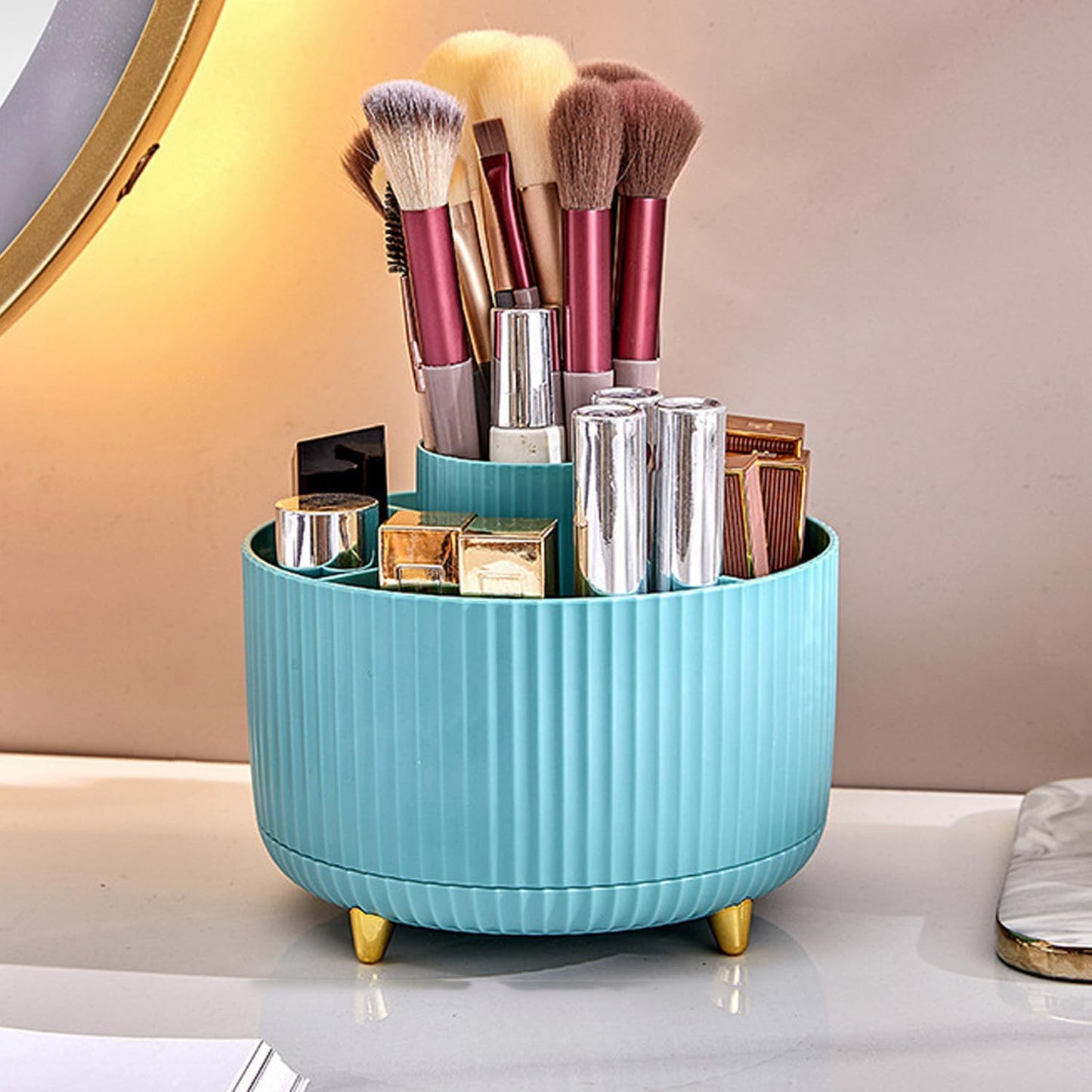 SpinGlam: Rotating Makeup Brush Organizer